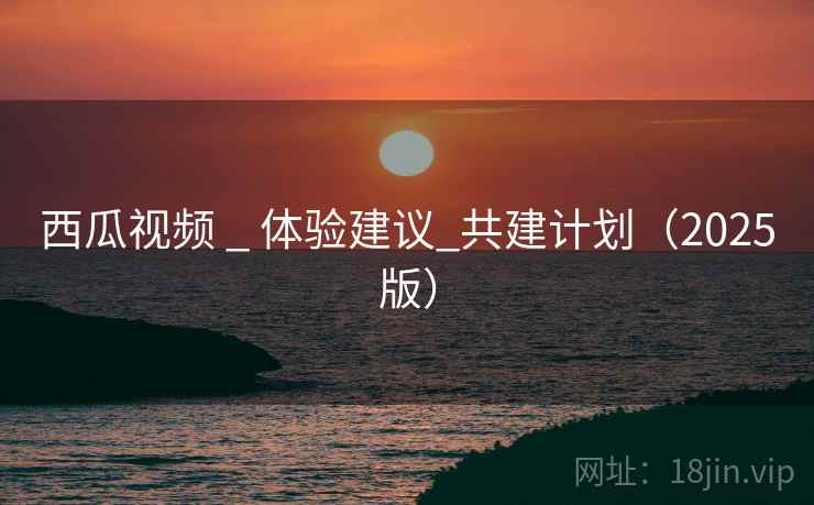 西瓜视频 _ 体验建议_共建计划（2025版）