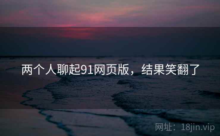 两个人聊起91网页版,结果笑翻了